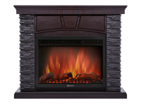 Портал Firelight Porto 30U (угловой) камень черный, шпон венге